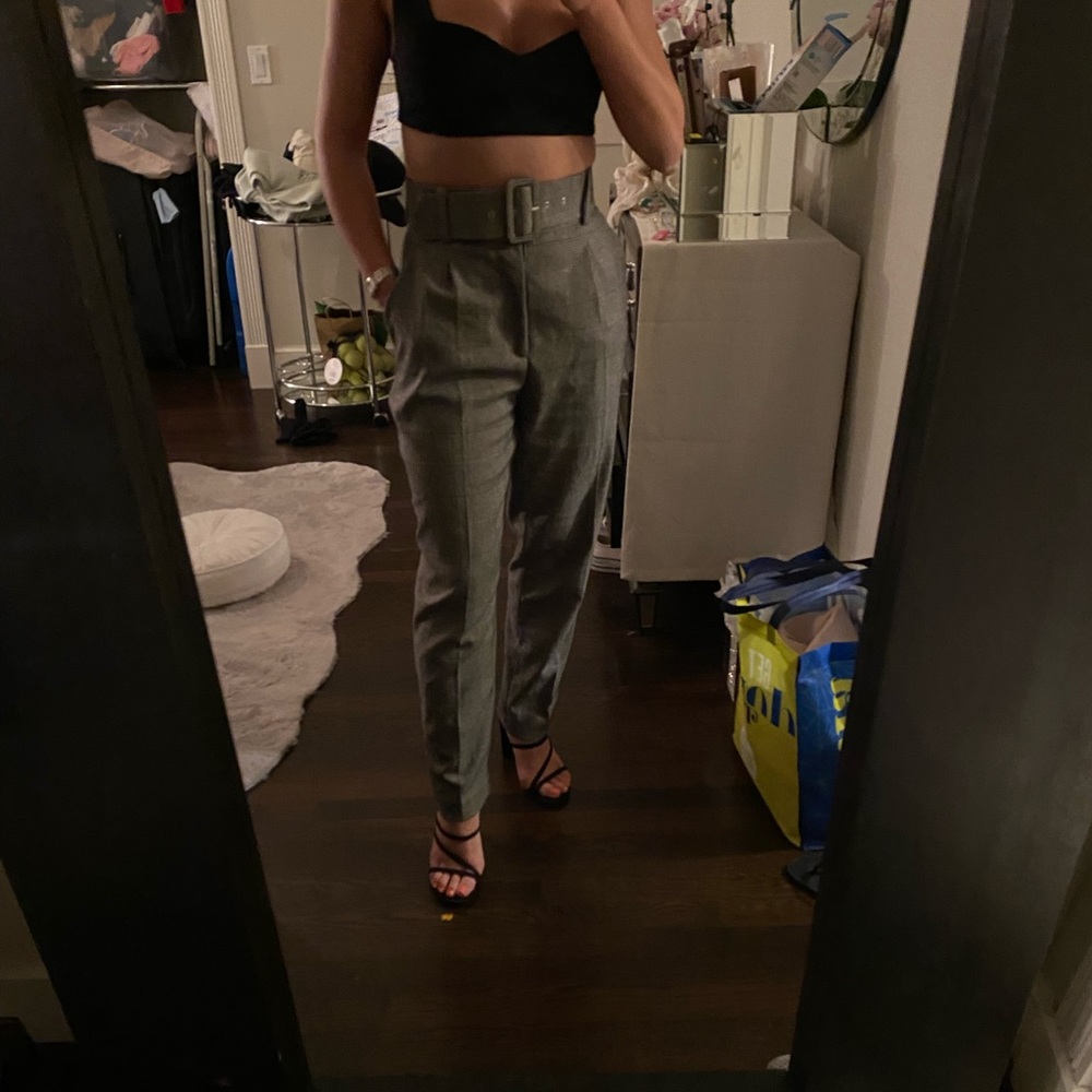 Zara belted trousers cigarette pant high waist